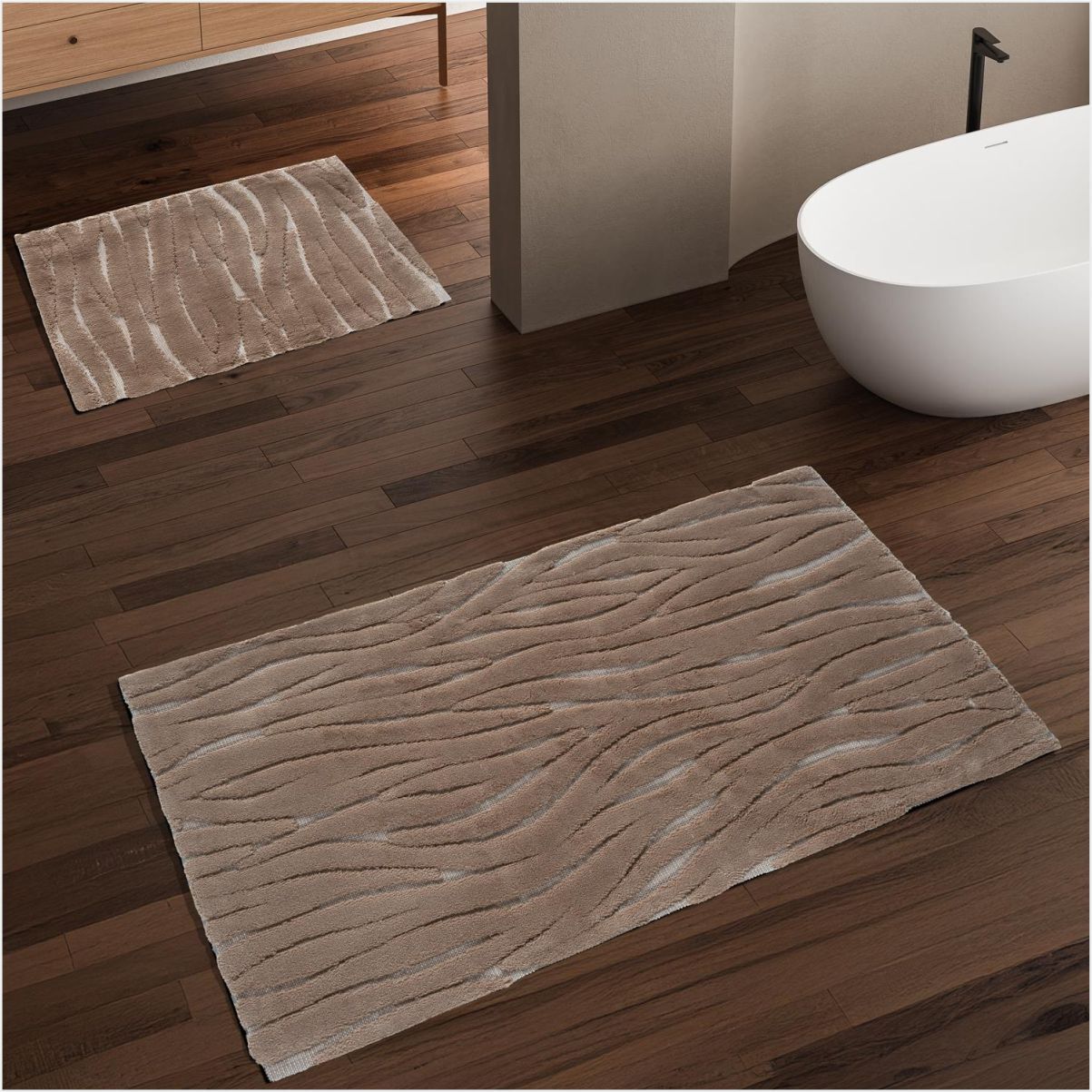 Schafer Home Liva Pamuk 2 Li Banyo Paspası-Cappuccino