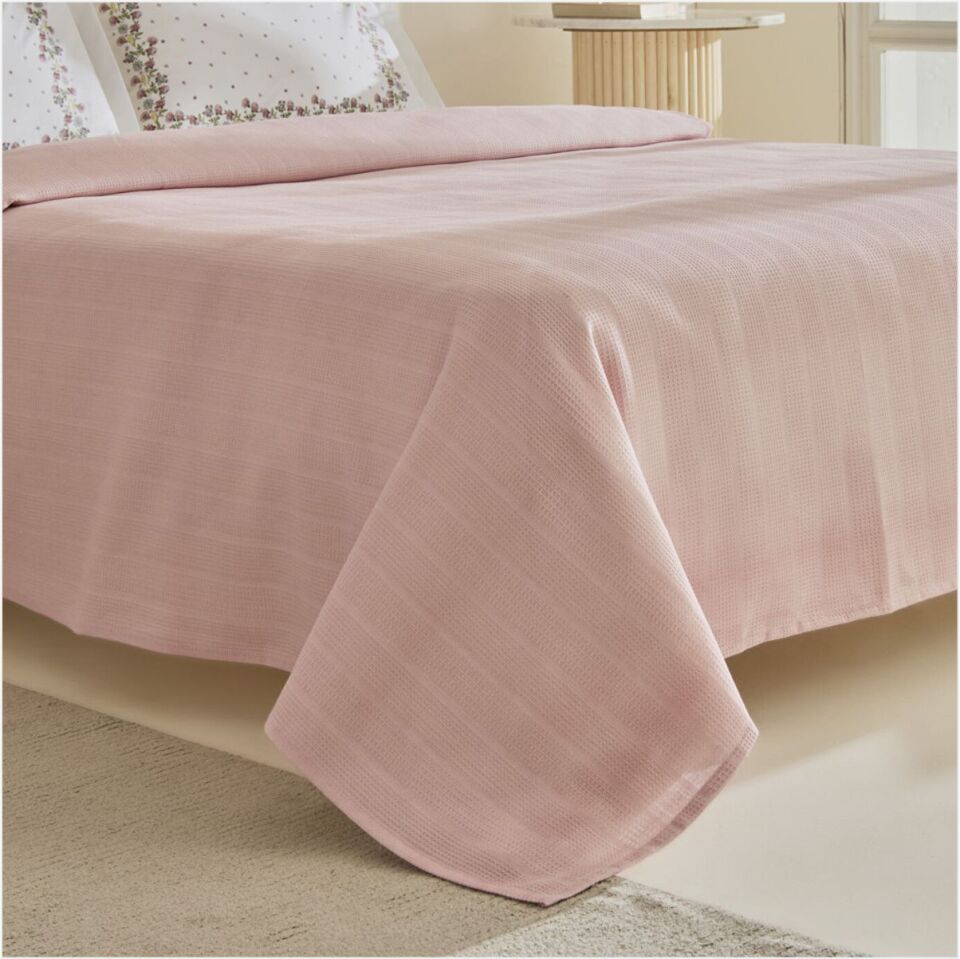 KARACA HOME ROSHELL %100 PAMUK TEK KİŞİLİK PİKE TAKIMI PUDRA