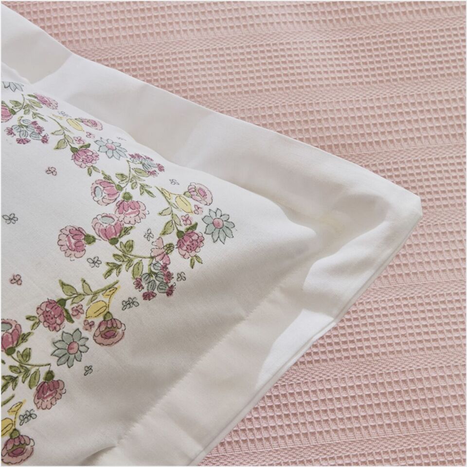 KARACA HOME ROSHELL %100 PAMUK TEK KİŞİLİK PİKE TAKIMI PUDRA