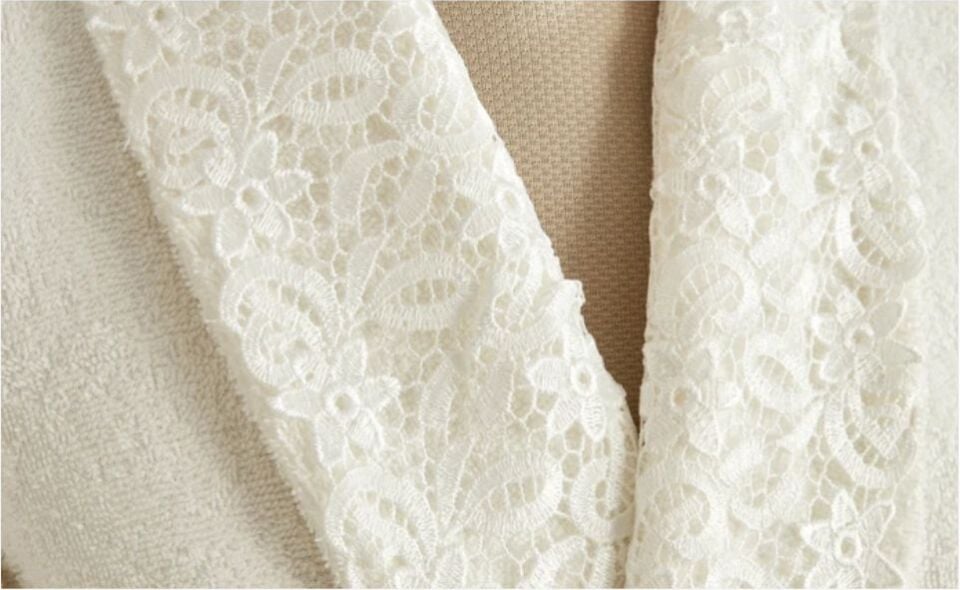 Karaca Home Ring Dantelli 9 Parça Aile Banyo Seti Offwhite-Offwhite