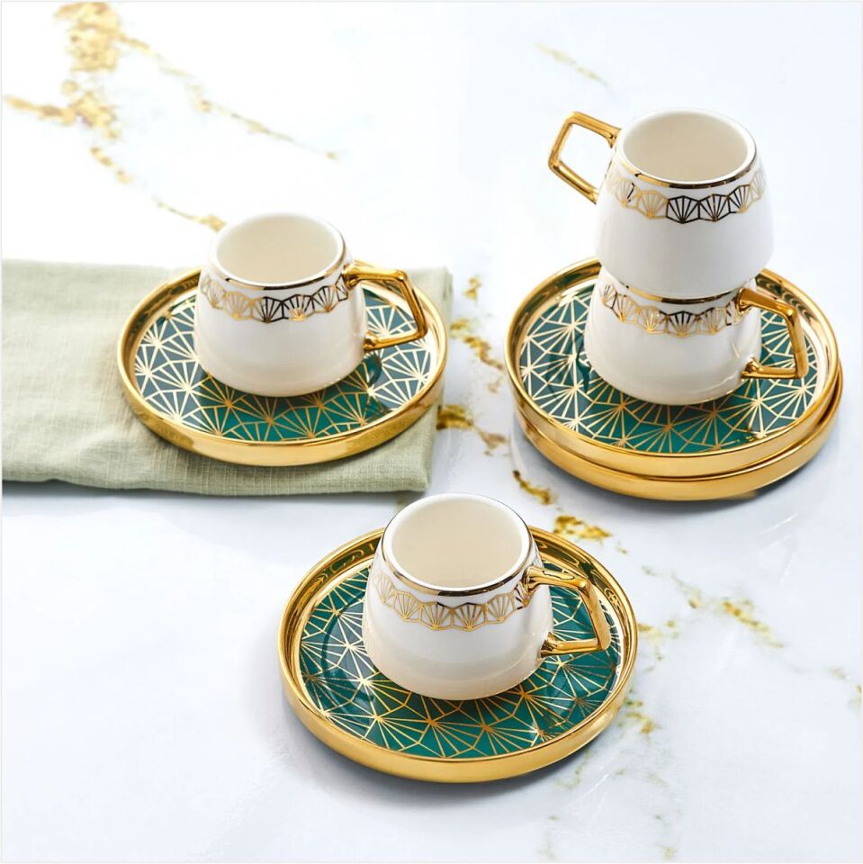 KARACA VERDE 6 KİŞİLİK 100 ML KAHVE FİNCANI