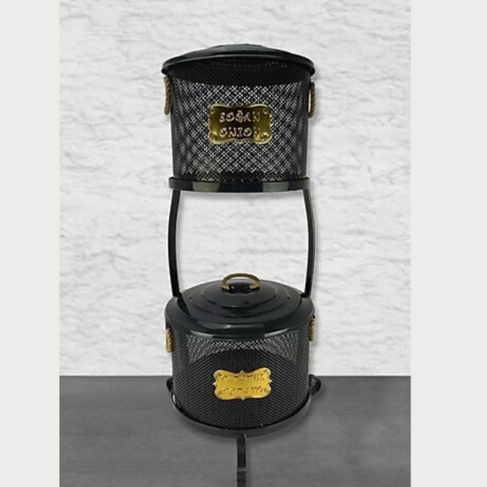 Yıldıray 1051 F 2 Katlı Fileli Patates Soğan Kovası Antrasit