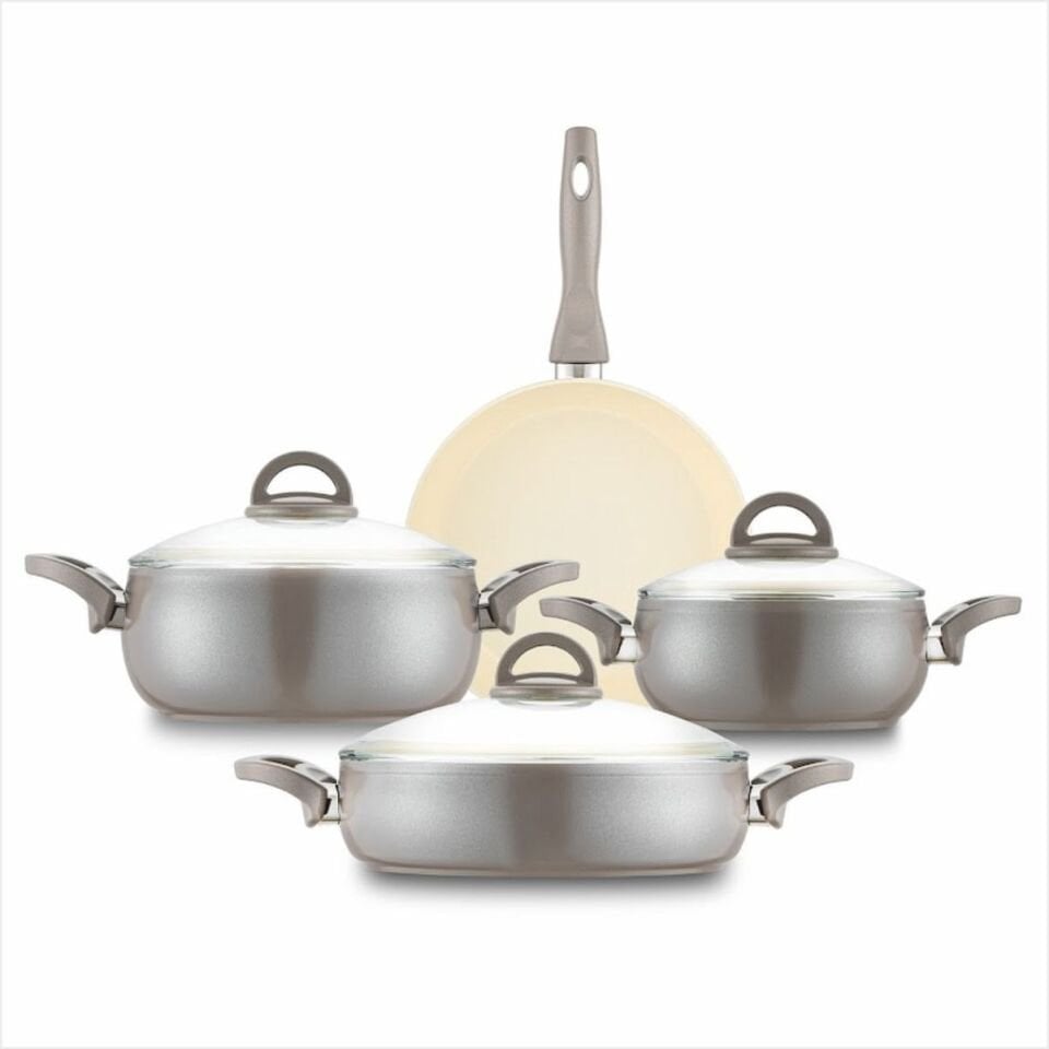 Emsan Crystal Güveç Seti 7 Parça Bej