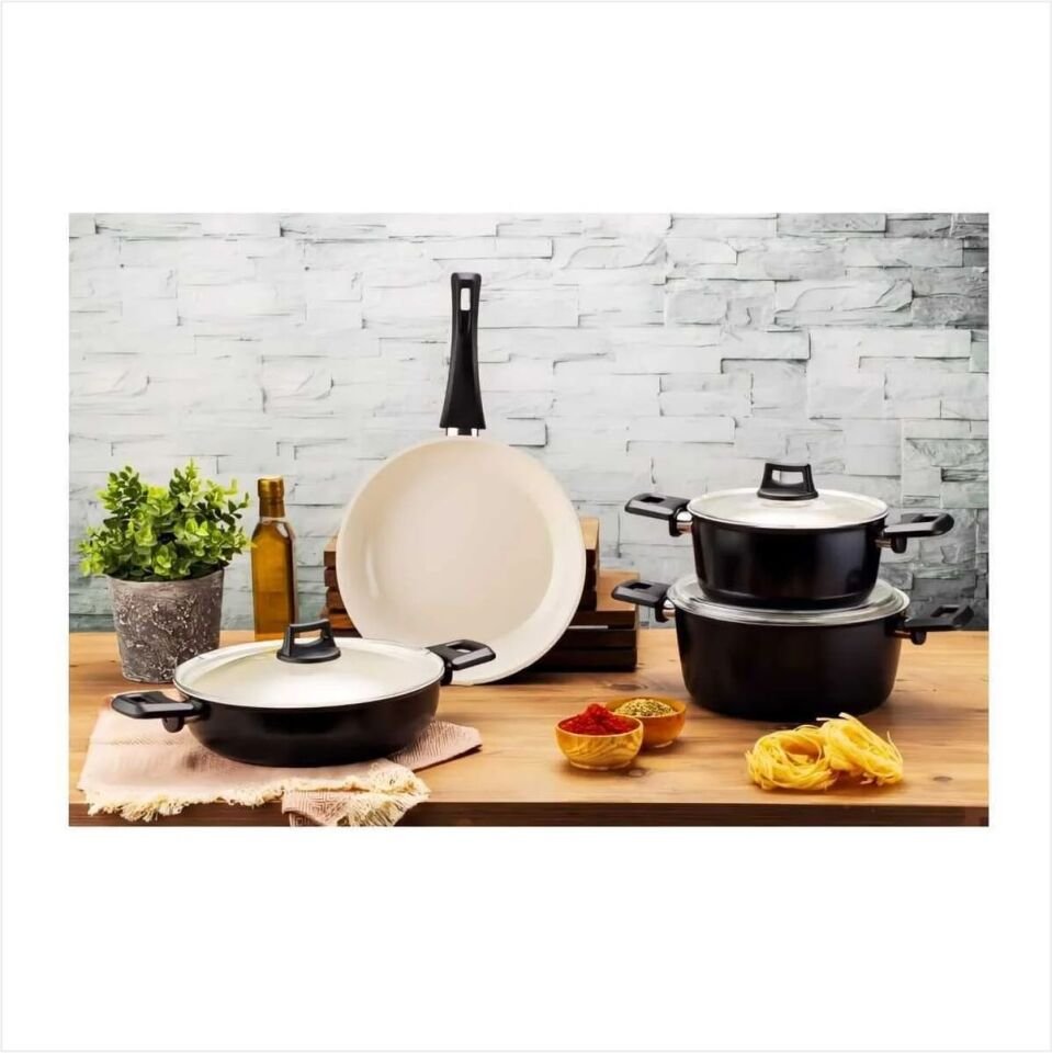 SAFINOX 7 PRÇ SERAMİK  GURME TEFLON SET-3 MM