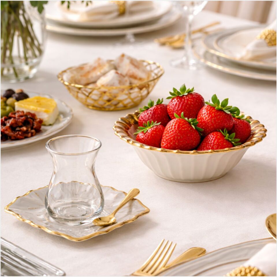 REKABET  GBS 005 LINE GOLD YUVARLAK SALATA KASE 26 CM