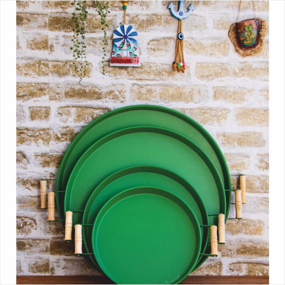 Alyum Home Tepsi 3 Lü Yeşil