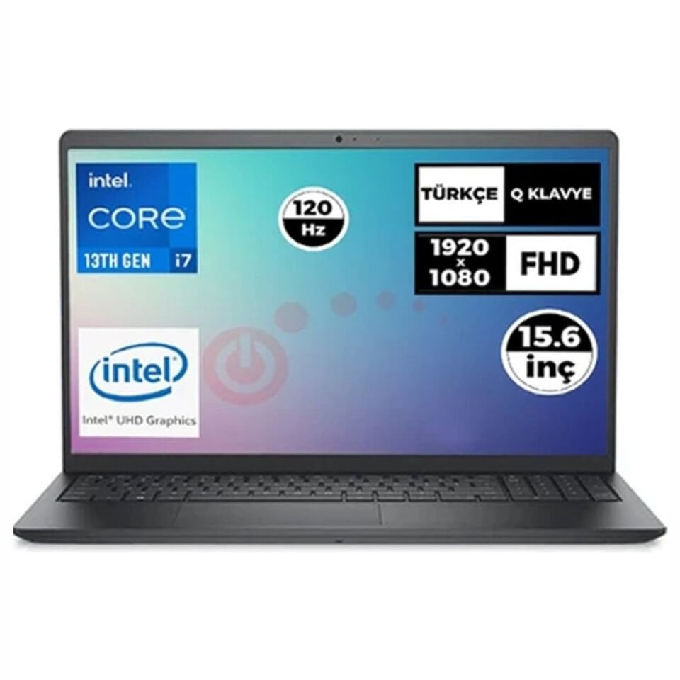37933 DELL Vostro 3530 N1601PVNB3530U-32G i7-1355U 32GB 512GB SSD O/B Intel Iris Xe 15.6 DOS Siyah Notebook