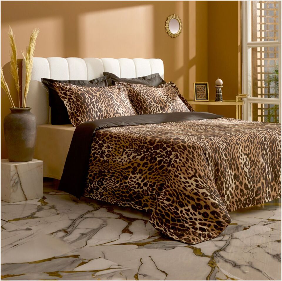 Karaca Home Leovına Çift Kişilik  Nevresım Takımı Kahverengi