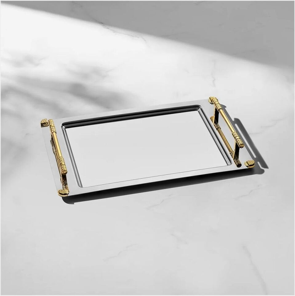 NEHİR PARIS ALTIN SATEN CAY TEPSI