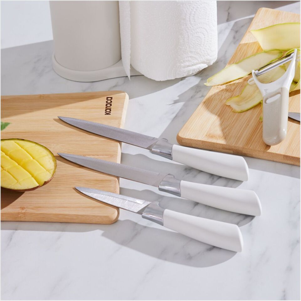 Karaca Mega Force 7 Parça Peçetelikli Bıçak Seti Cream