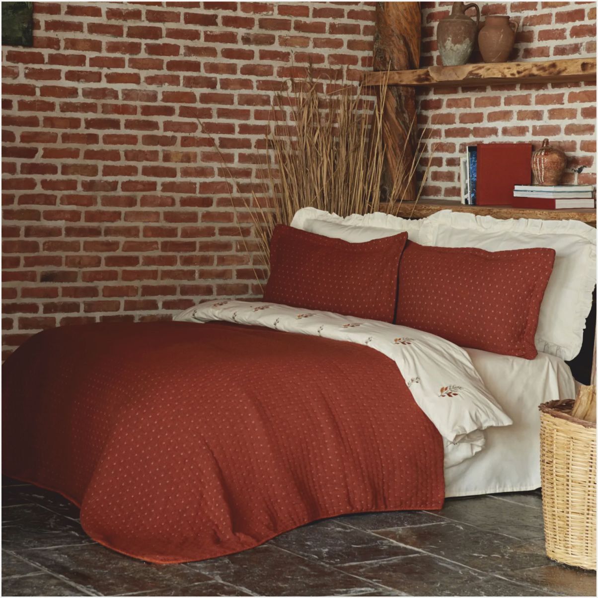Karaca Brıtney Terracota Çift Ks Yatak Örtüsü