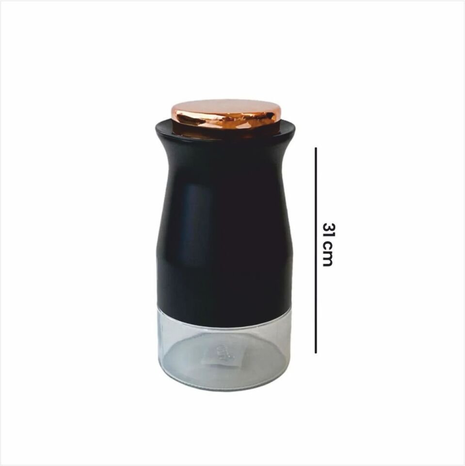 Sembol Kıtchen Art-160 Silindir 31 Cm Spagetti Kavanoz Black-Rosegold