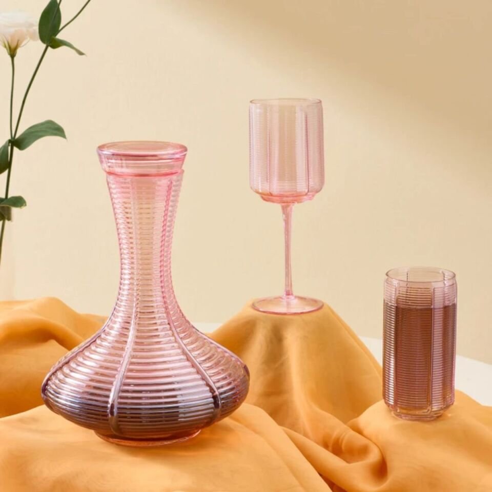 Karaca Liebe 25 Parça Bardak Seti Pembe