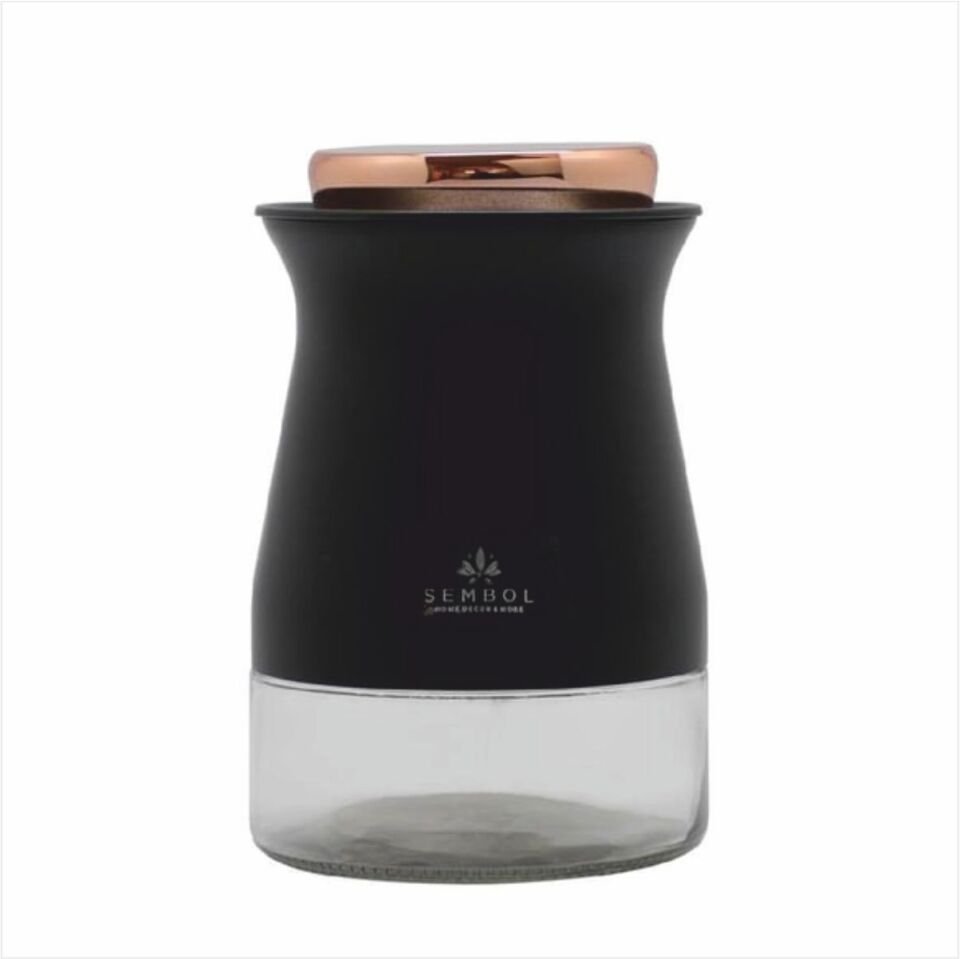 Sembol Kıtchen Art-85 Silindir 16 Cm Kavanoz Black-Rosegold