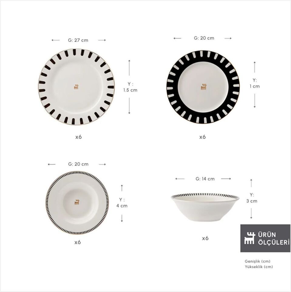 KARACA 50. YIL İMZA KOLEKSİYONU KORE 24 PARÇA 6 KİŞİLİK YEMEK TAKIMI