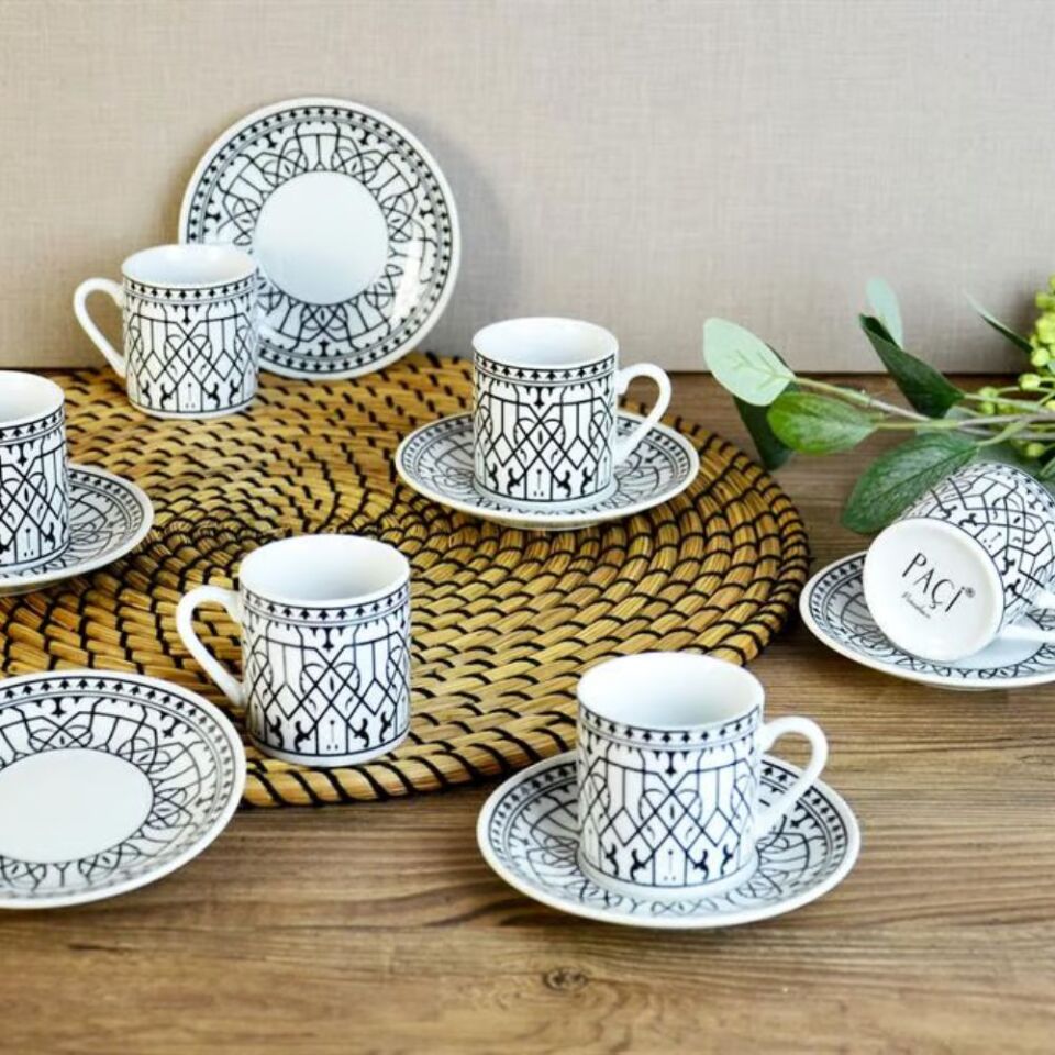Şener Por-101471Paçi-Anne Motifli 6Lı Kahve Fincanı