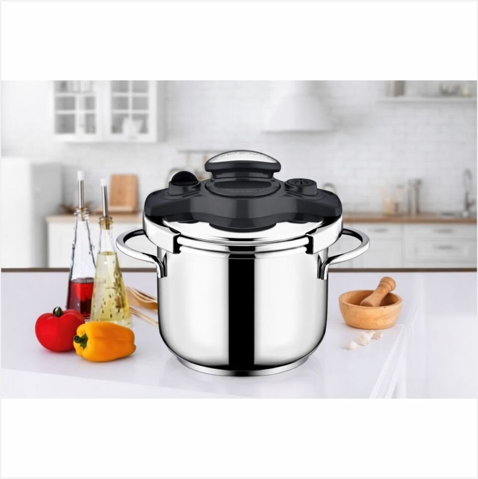 SAFINOX OTOMATİK DÜDÜKLÜ TENCERE 5 LT TEL KULPLU