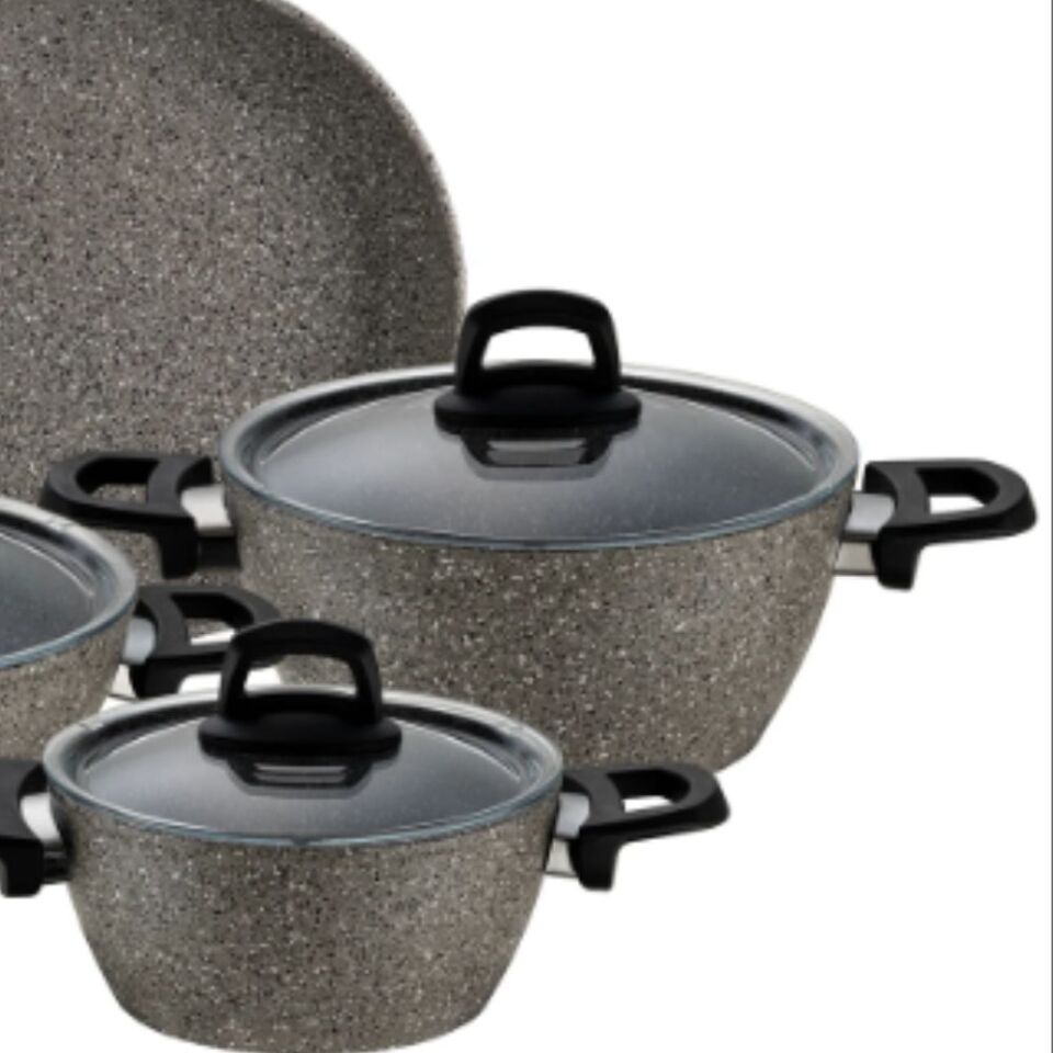 Emsan Bright 7 Parça Granit Kaplama Tencere Seti