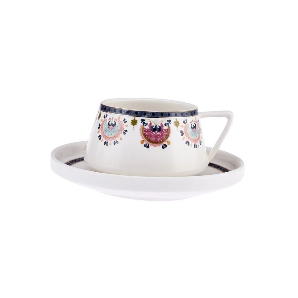 Emsan Ethnic Pink Porselen 32 Parça 6 Kişilik Kahvaltı/Servis Takımı