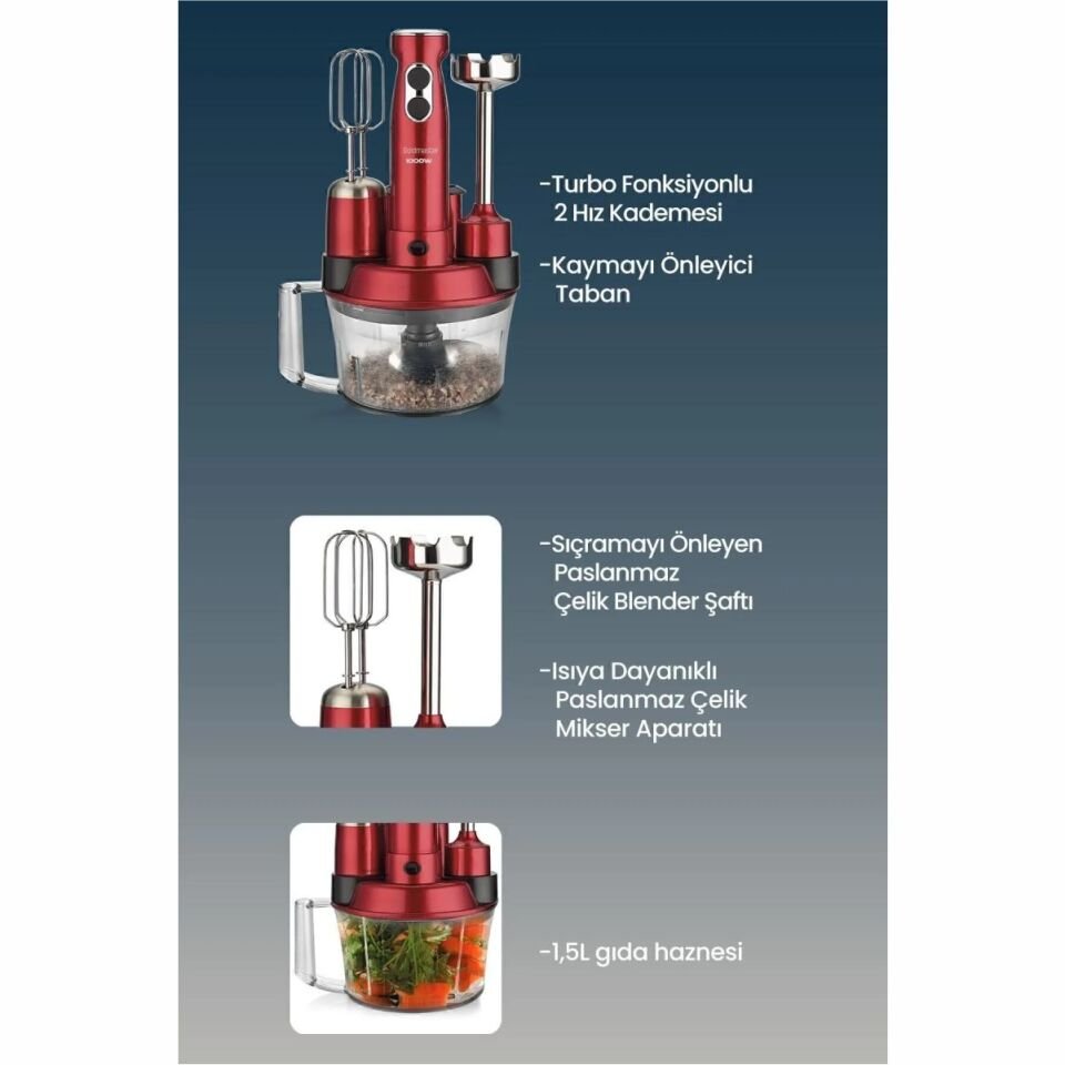 Goldmaster Şefim By-4204K Mutfak Robotu Kırmızı
