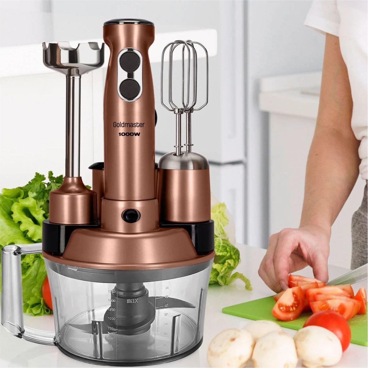 Goldmaster IN-6201G0 Blendactive Multı 1000 W Mutfak Robotu Gold