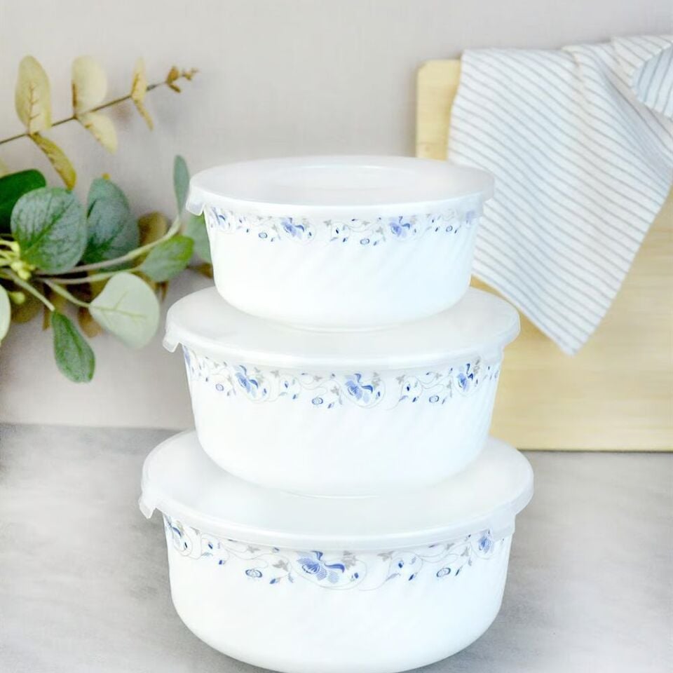 Şener Cam-401145 Paçi-Opal 3Lü Plastik Kapaklı Saklama