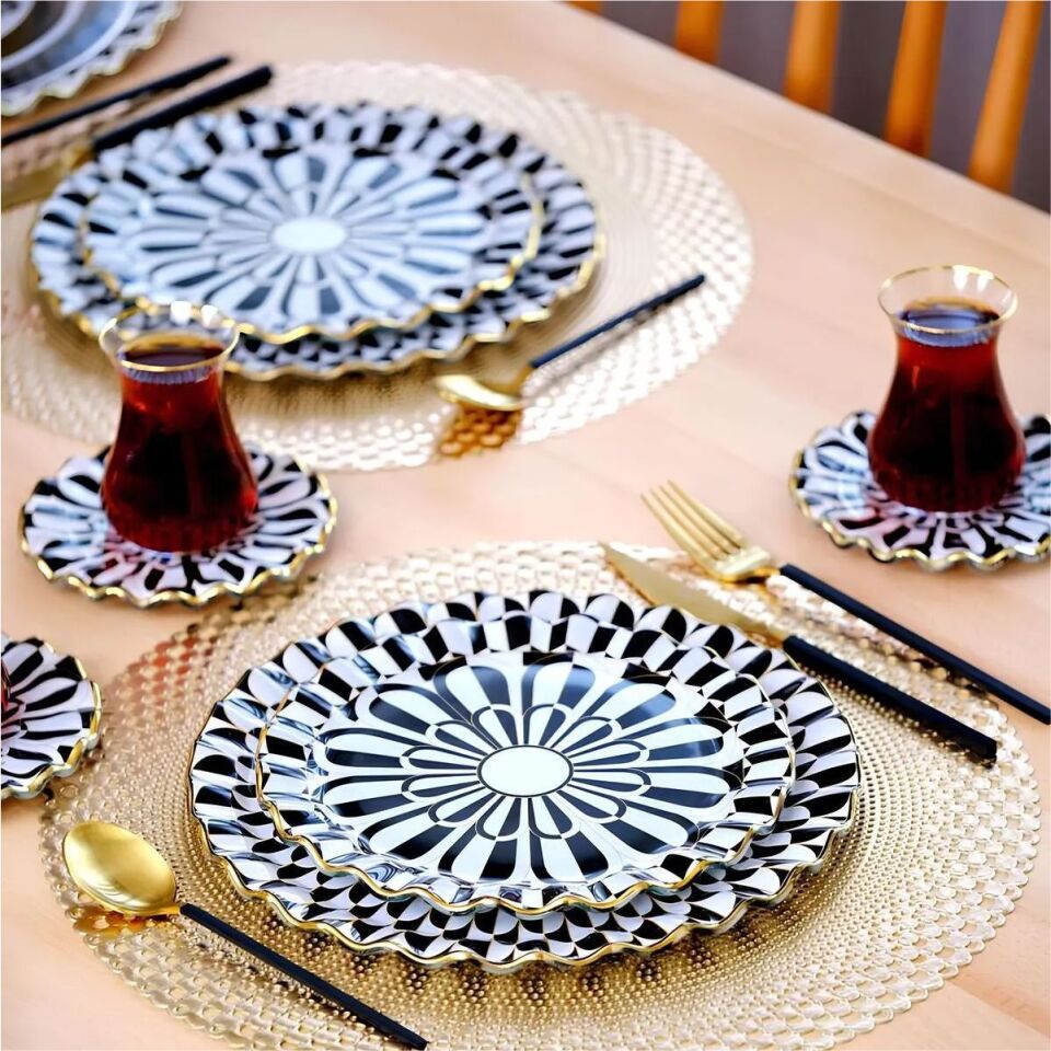 Glore Destina Siyah 28 Parça Tea Time