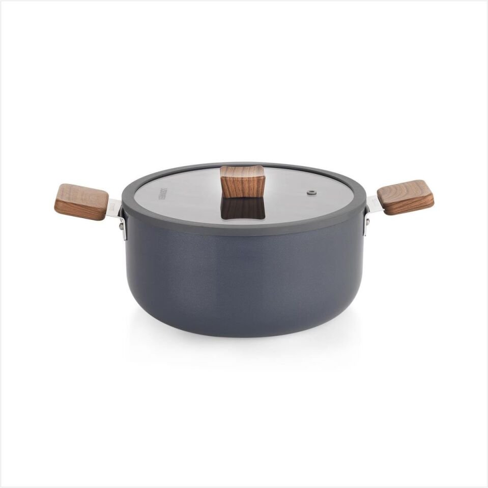 SCHAFER CERAMONİ SERAMİK TENCERE SETİ 7 PARÇA-GRİ