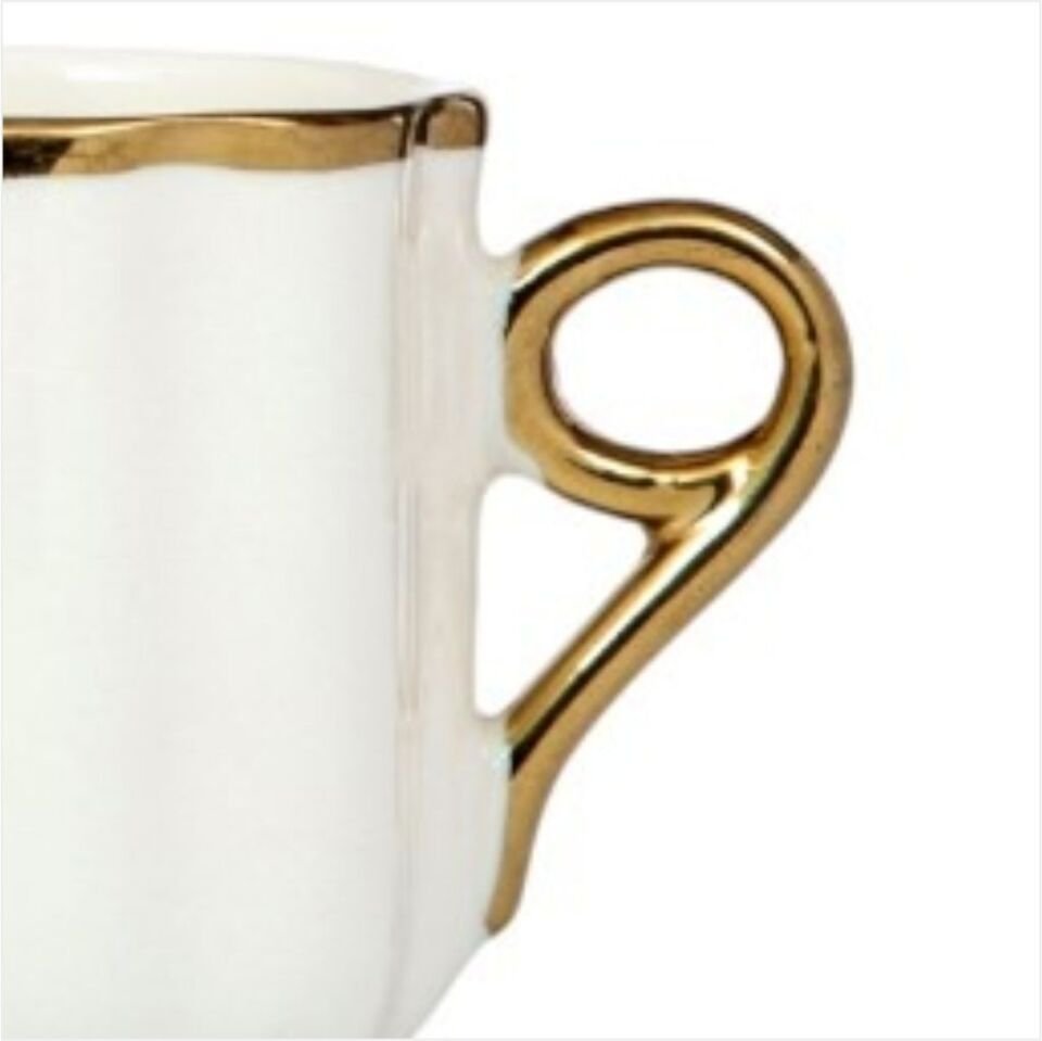 ÇİFTÇİLER YK2111-7GL BEYAZ ALTINLI KAHVE FİNCANI-157137