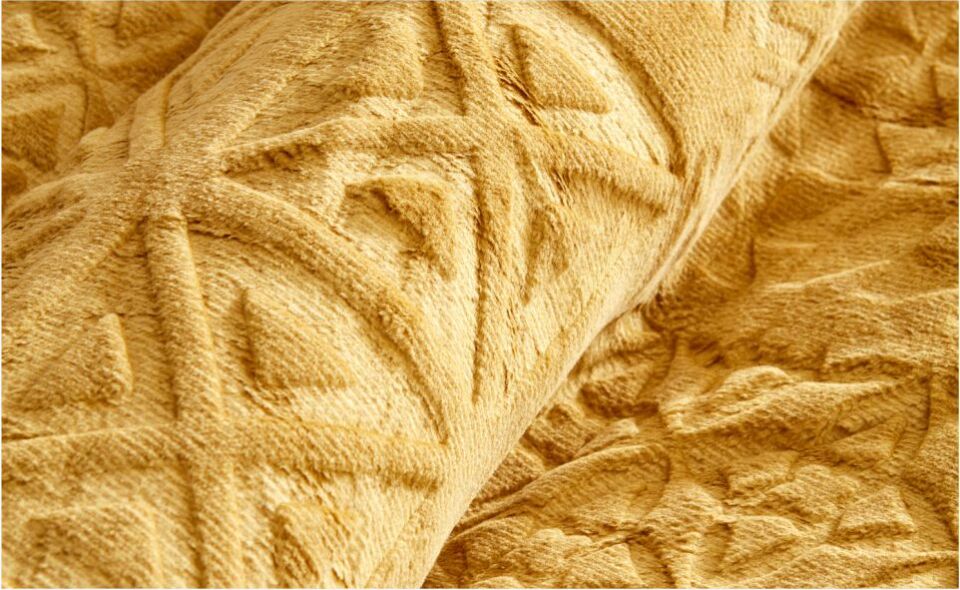 Karaca Blaır Hardal Cıft Kısılık Embos Battanıye 200X220