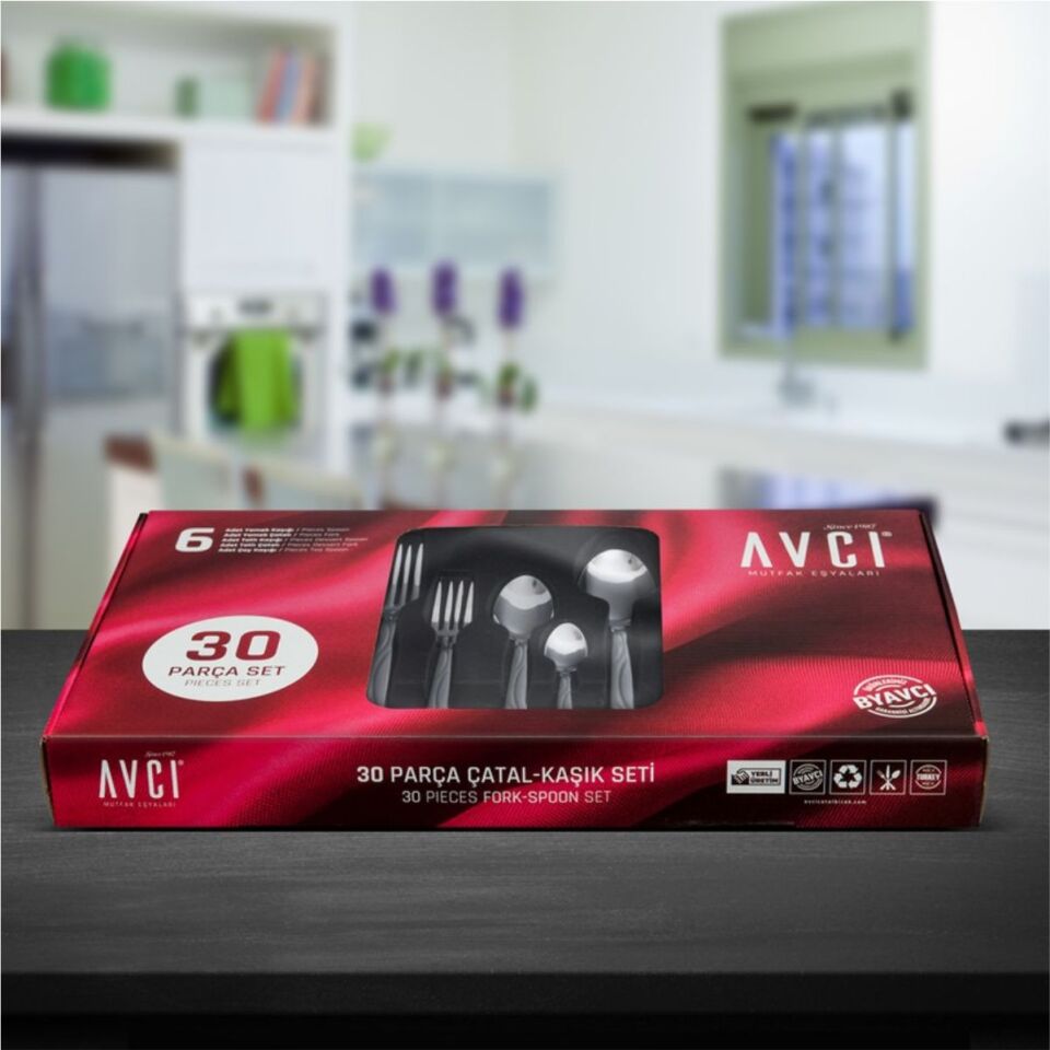 BYAVCI AY30 AY IŞIĞI 30 PARÇA ÇATAL KAŞIK TAKIMI