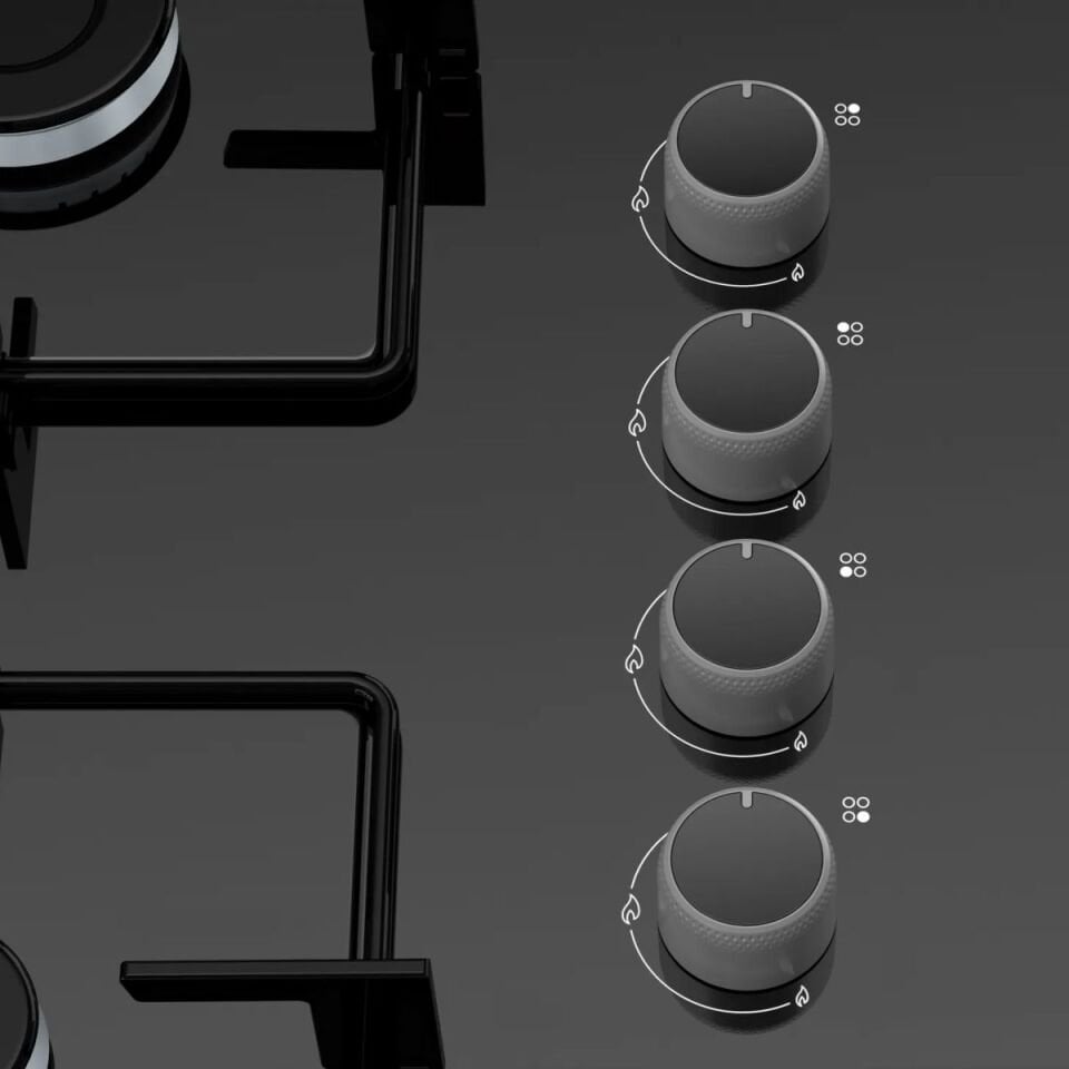 Profilo OO37P6O12D Siyah Cam Ankastre Ocak