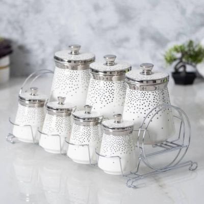 Acar Kaı-06388/4 Fleur Gold Sılver 7 Li Kavanoz Takımı