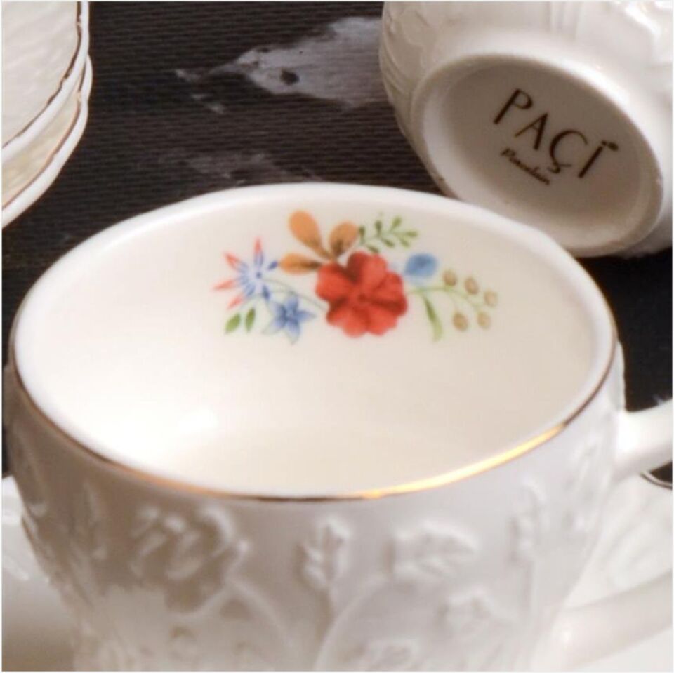 PAÇİ-AURORA KABARTMALI 6LI KAHVE-P/POR-102232