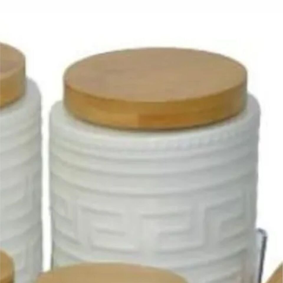 Çiftçiler Kb004 Bambu Kapaklı 7Li Beyaz Baharat Seti