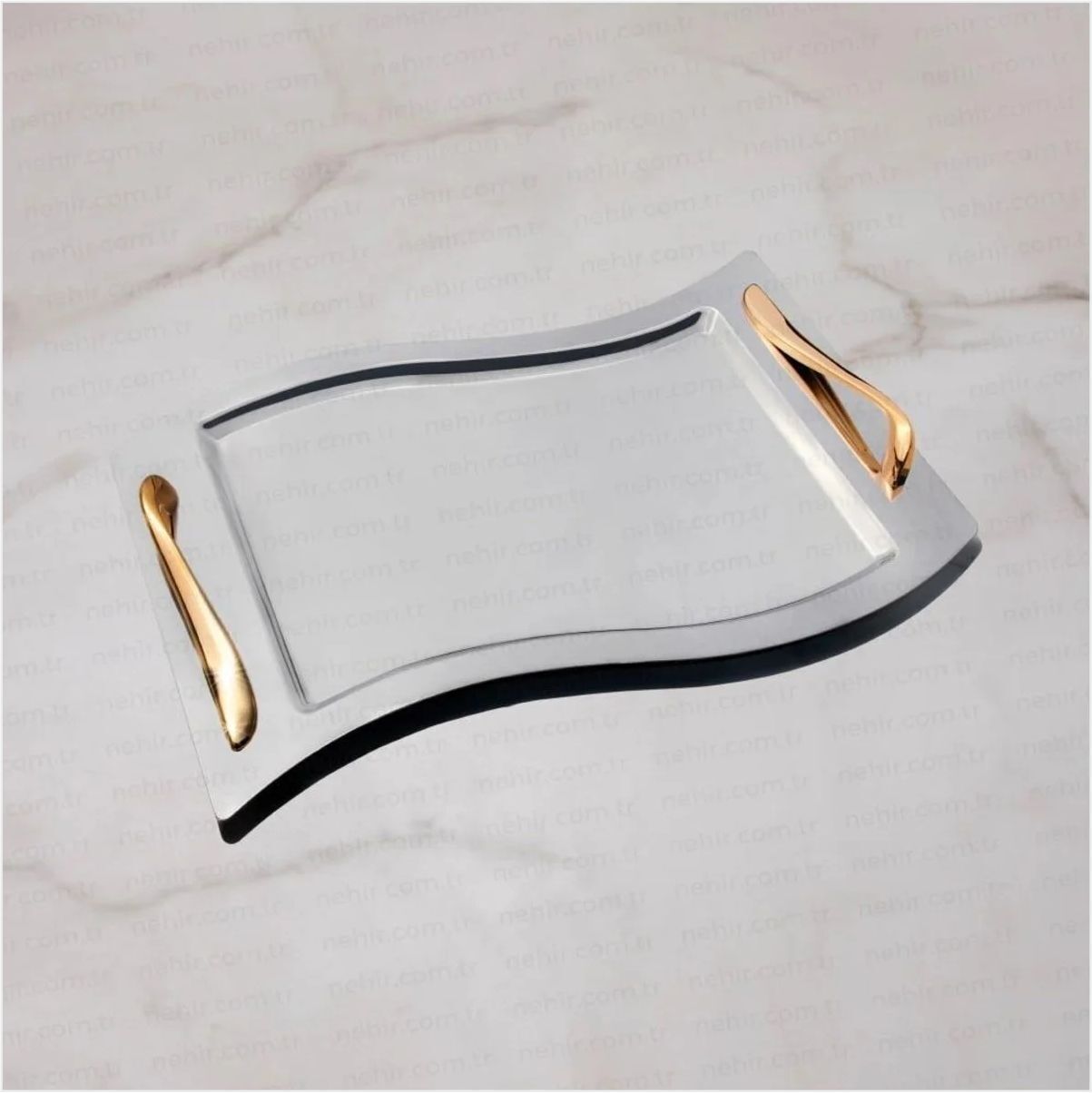 NEHİR LARA LAR-173 ALTIN KULPLU ÇAY TEPSİ