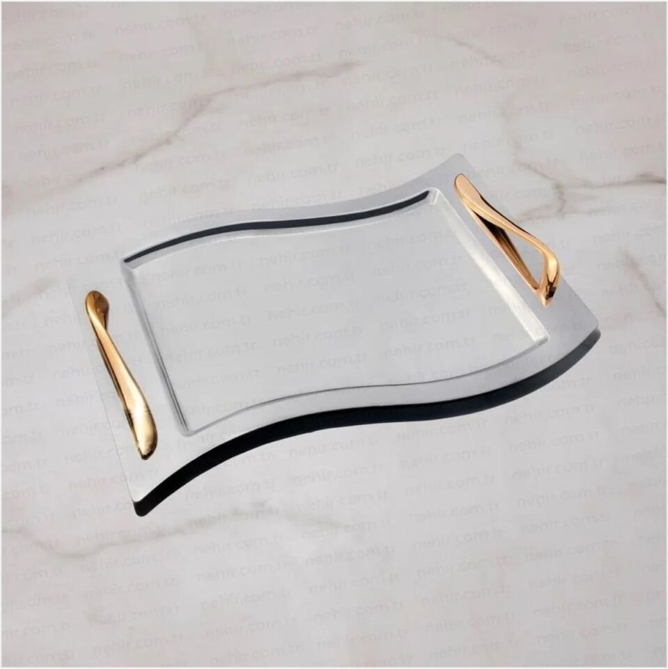 NEHİR LARA LAR-173 ALTIN KULPLU ÇAY TEPSİ