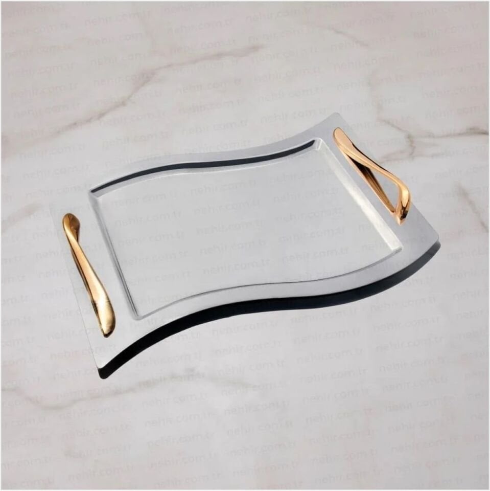 NEHİR LARA LAR-173 ALTIN KULPLU ÇAY TEPSİ