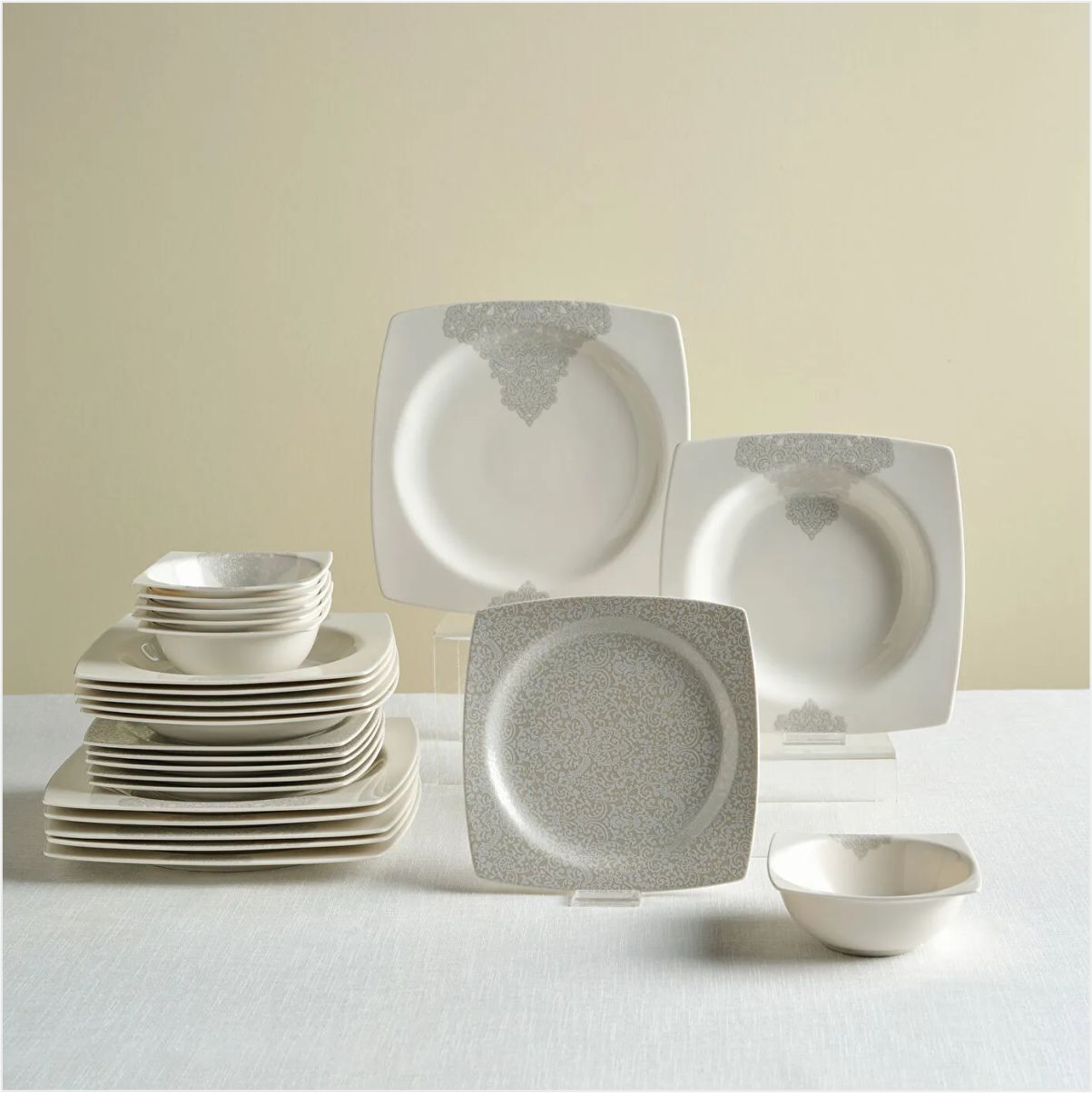 KARACA FLAVA 24 PARÇA 6 KİŞİLİK YEMEK TAKIMI KREM