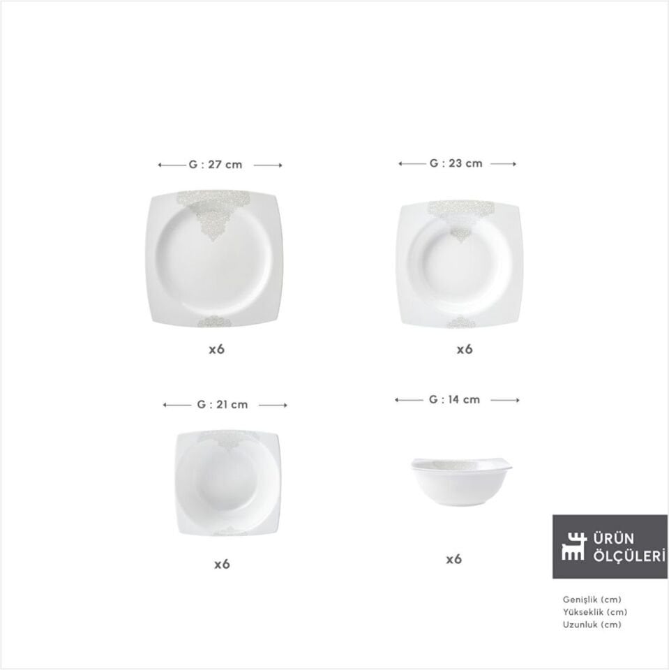 KARACA FLAVA 24 PARÇA 6 KİŞİLİK YEMEK TAKIMI KREM