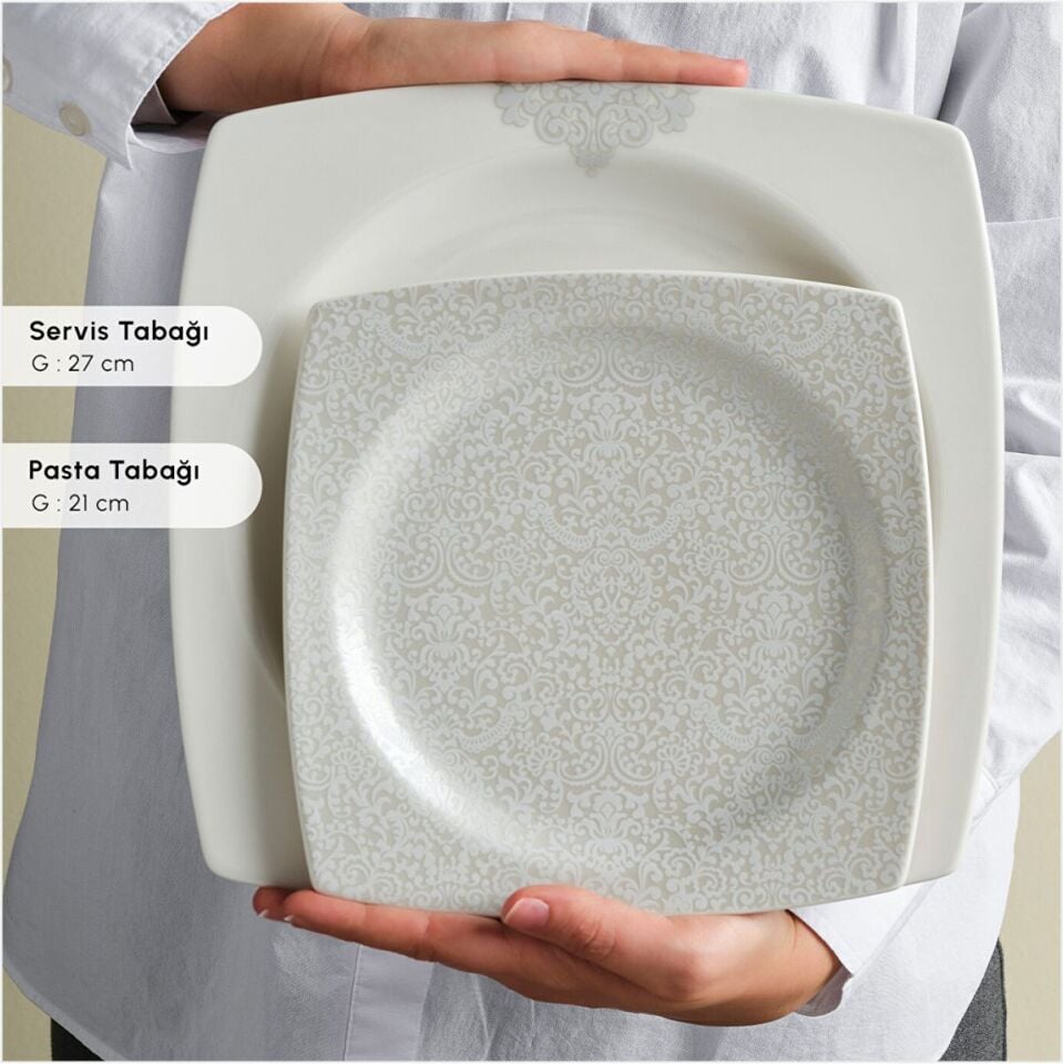 KARACA FLAVA 24 PARÇA 6 KİŞİLİK YEMEK TAKIMI KREM