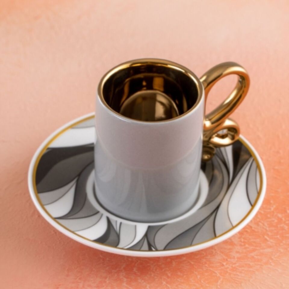 Acar Grace Silver 6 Kişilik Kahve Fincanı Takımı - 90 ml