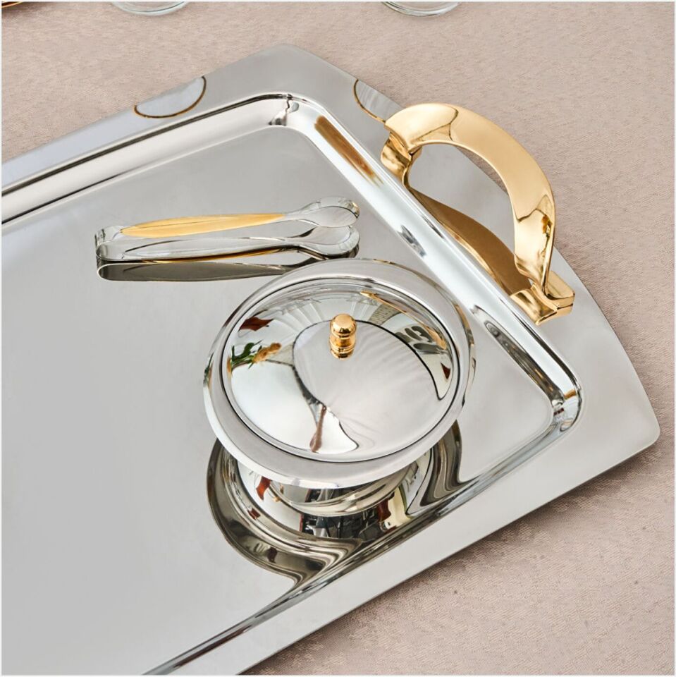 KARACA VISTA GOLD 12 KİŞİLİK 40 PARÇA ÇELİK ÇAY SETİ