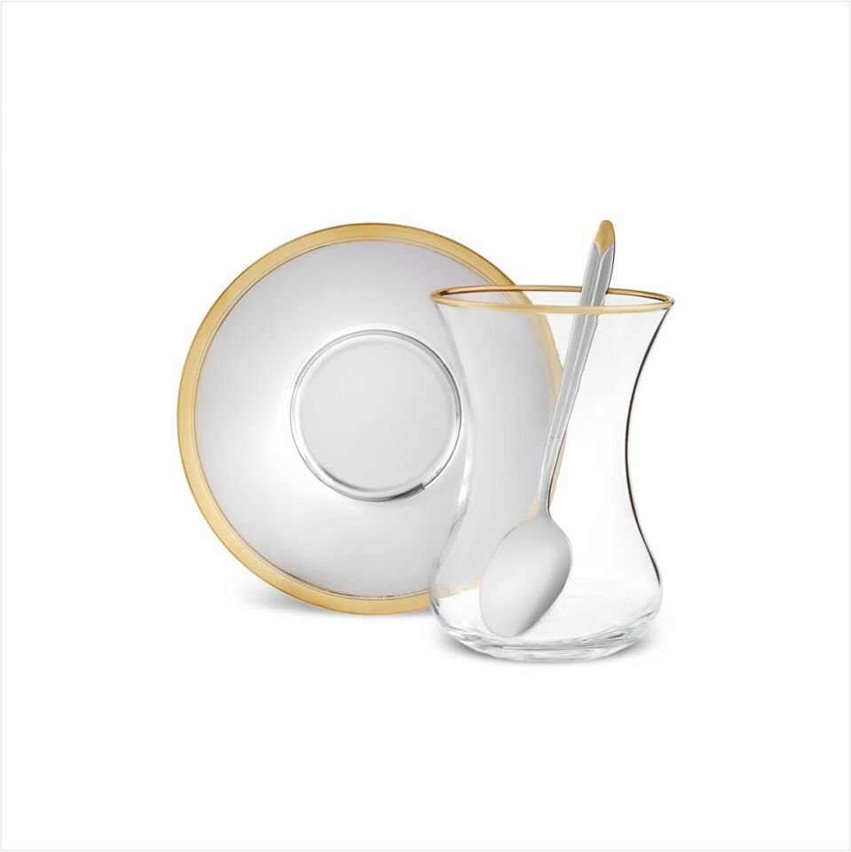 KARACA VISTA GOLD 12 KİŞİLİK 40 PARÇA ÇELİK ÇAY SETİ