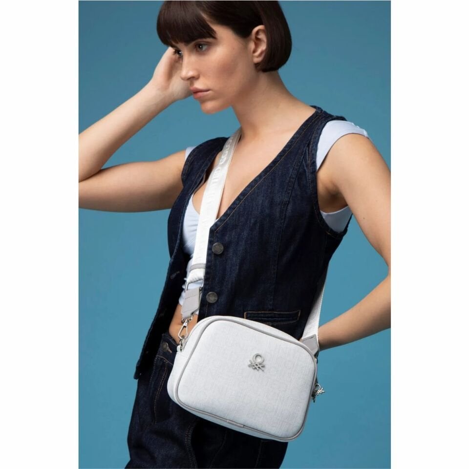 Benetton St  Bnt-1585 Unıted Colors Of Çanta Beyaz-A.Gri