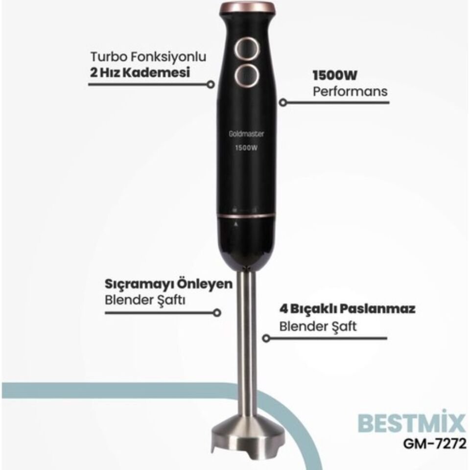 Goldmaster Bestmix GM-7272 1500 W El Blender Seti