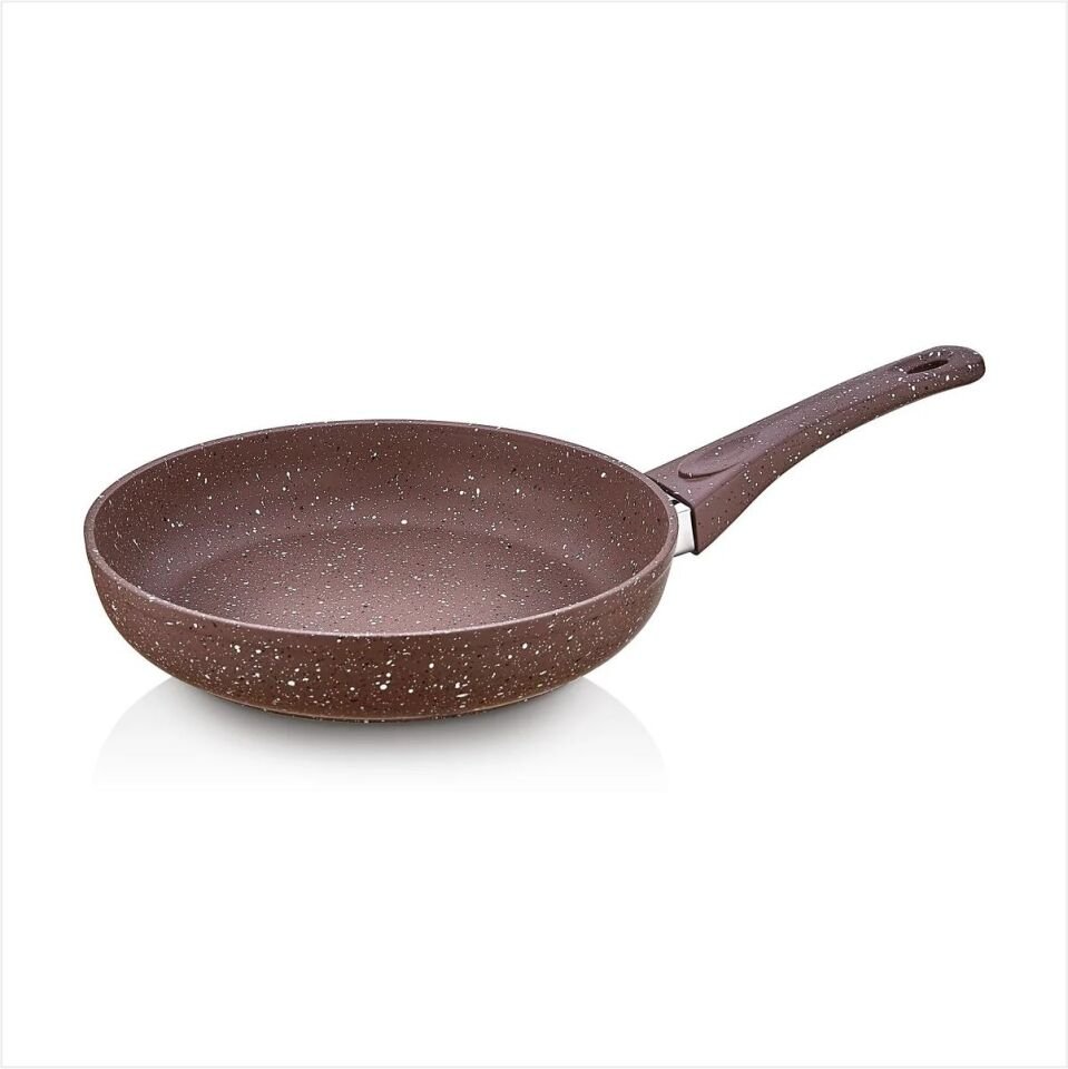 SAFINOX SAFLON 22 CM TEK KULP GRANİT TAVA KAHVE