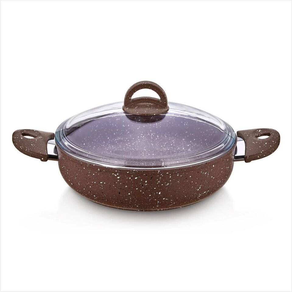 SAFINOX 32CM SAFLON KARNIYARIK TENCERE KAHVE