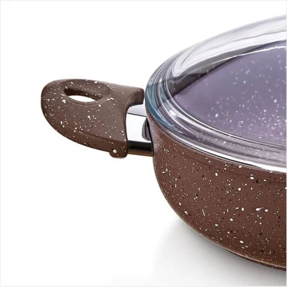 SAFINOX 32CM SAFLON KARNIYARIK TENCERE KAHVE