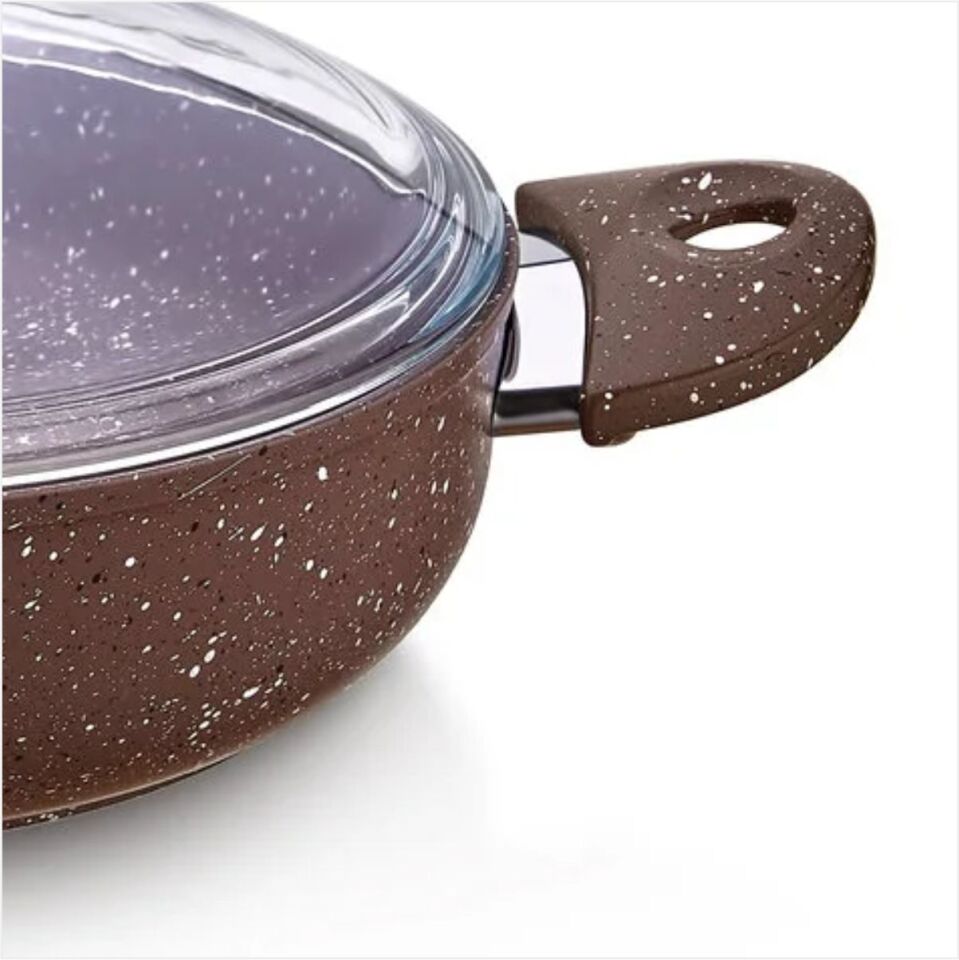 SAFINOX 32CM SAFLON KARNIYARIK TENCERE KAHVE